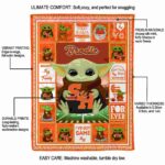 personalized sam houston bearkats baby yoda orange blanket new arrival