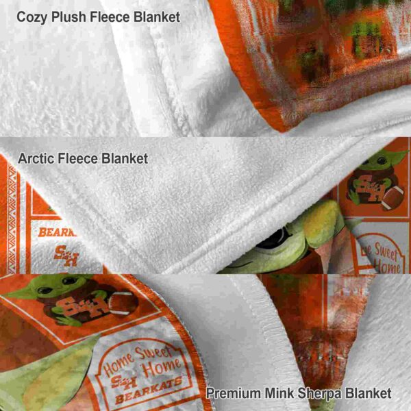 personalized sam houston bearkats baby yoda orange blanket premium grade