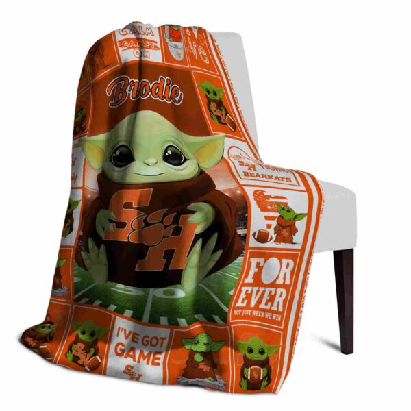 personalized sam houston bearkats baby yoda orange blanket top rated