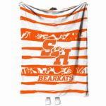 personalized sam houston bearkats floral stripes orange white blanket best selling