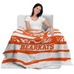 personalized sam houston bearkats floral stripes orange white blanket latest model