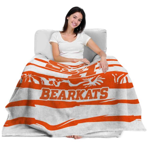personalized sam houston bearkats floral stripes orange white blanket latest model