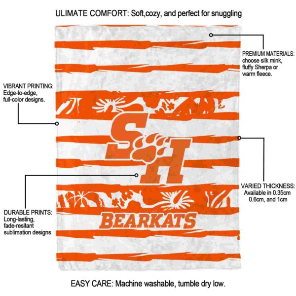 personalized sam houston bearkats floral stripes orange white blanket new arrival