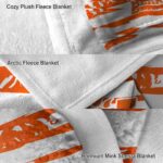 personalized sam houston bearkats floral stripes orange white blanket premium grade