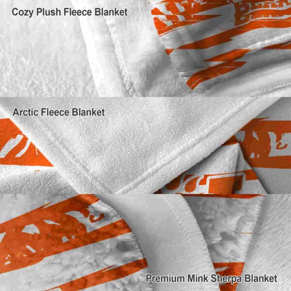 personalized sam houston bearkats floral stripes orange white blanket premium grade