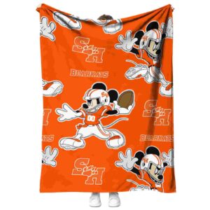 personalized sam houston bearkats mickey orange blanket best selling