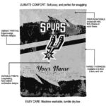 personalized san antonio spurs grunge streaks silver blanket new arrival