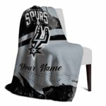 personalized san antonio spurs grunge streaks silver blanket top rated