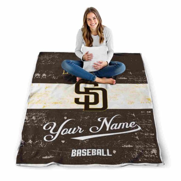 personalized san diego padres grunge texture brown white blanket high quality