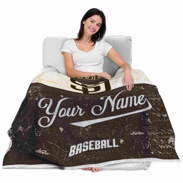 personalized san diego padres grunge texture brown white blanket latest model