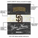 personalized san diego padres grunge texture brown white blanket new arrival