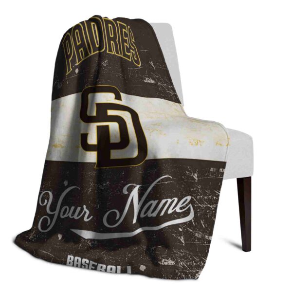 personalized san diego padres grunge texture brown white blanket top rated