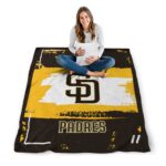 personalized san diego padres paint strokes brown white blanket high quality