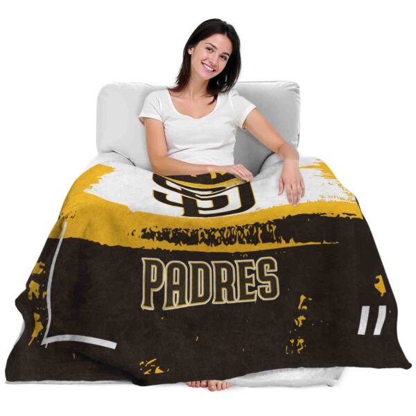 personalized san diego padres paint strokes brown white blanket latest model