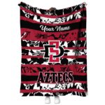 personalized san diego state aztecs floral stripes red white blanket best selling