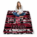 personalized san diego state aztecs floral stripes red white blanket best selling