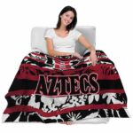 personalized san diego state aztecs floral stripes red white blanket best selling