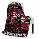 personalized san diego state aztecs floral stripes red white blanket best selling