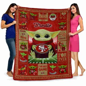 personalized san francisco 49ers baby yoda red blanket fashion forward