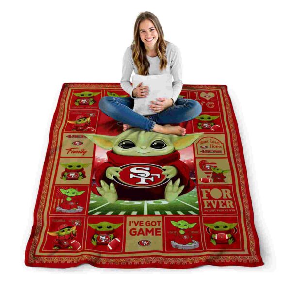 personalized san francisco 49ers baby yoda red blanket high quality