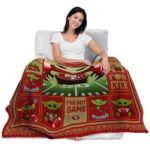 personalized san francisco 49ers baby yoda red blanket latest model