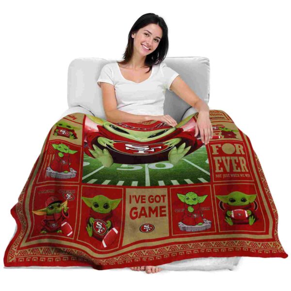 personalized san francisco 49ers baby yoda red blanket latest model