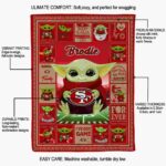 personalized san francisco 49ers baby yoda red blanket new arrival