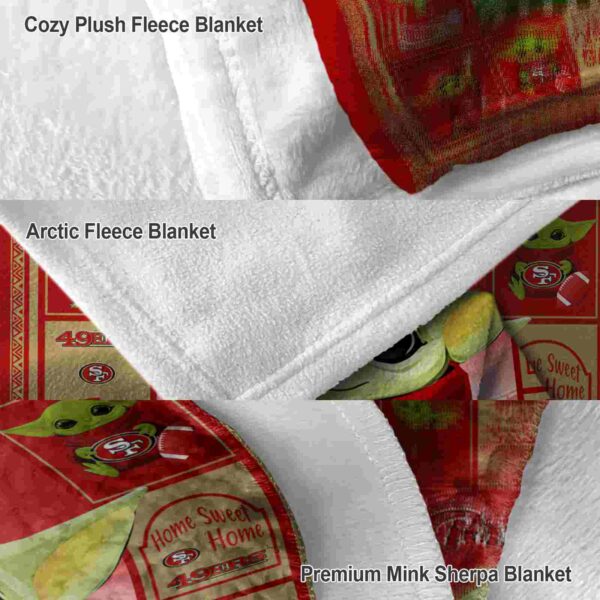 personalized san francisco 49ers baby yoda red blanket premium grade