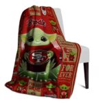 personalized san francisco 49ers baby yoda red blanket top rated