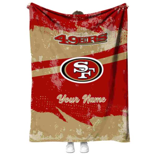 personalized san francisco 49ers grunge streaks red blanket best selling