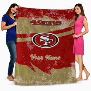 personalized san francisco 49ers grunge streaks red blanket fashion forward