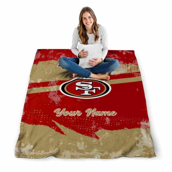 personalized san francisco 49ers grunge streaks red blanket high quality