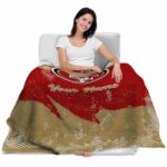 personalized san francisco 49ers grunge streaks red blanket latest model