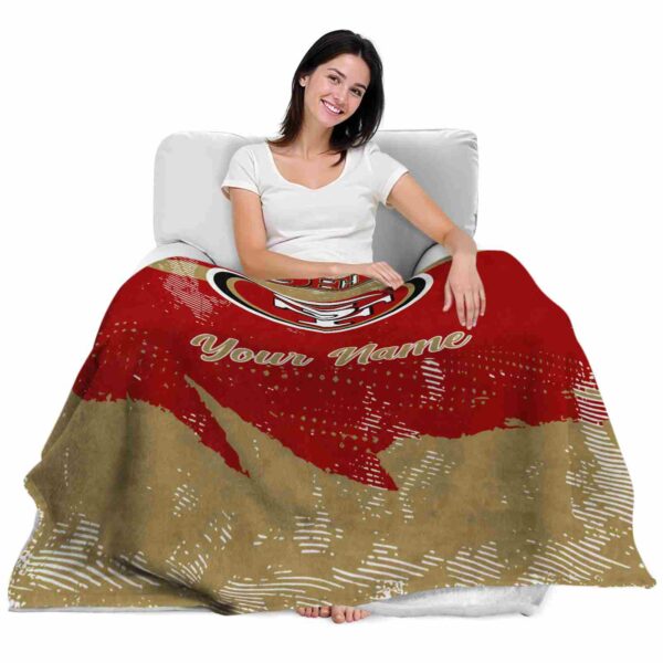personalized san francisco 49ers grunge streaks red blanket latest model
