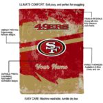 personalized san francisco 49ers grunge streaks red blanket new arrival