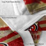 personalized san francisco 49ers grunge streaks red blanket premium grade