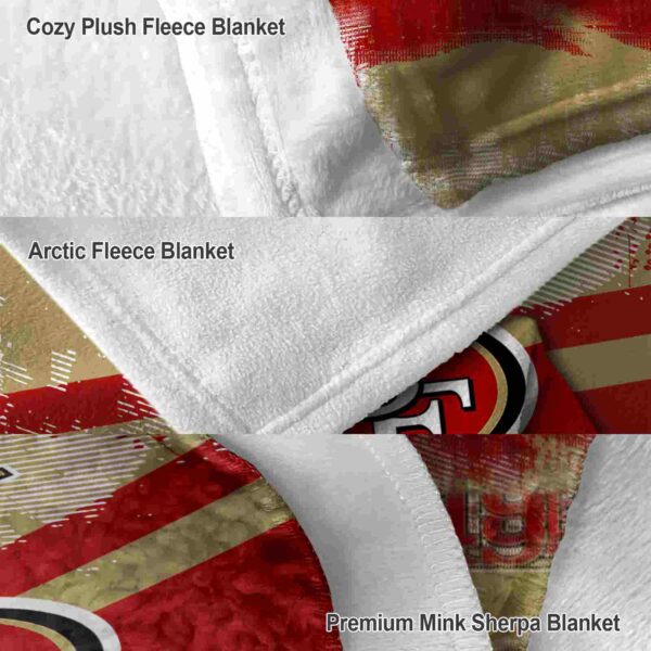 personalized san francisco 49ers grunge streaks red blanket premium grade