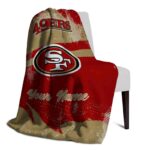 personalized san francisco 49ers grunge streaks red blanket top rated