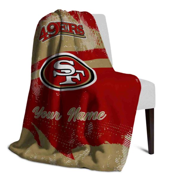 personalized san francisco 49ers grunge streaks red blanket top rated