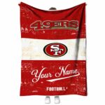 personalized san francisco 49ers grunge texture red white blanket best selling