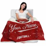 personalized san francisco 49ers grunge texture red white blanket best selling