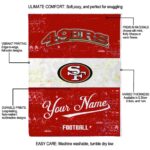 personalized san francisco 49ers grunge texture red white blanket best selling