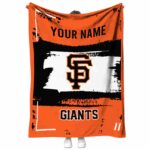 personalized san francisco giants paint strokes orange white blanket best selling