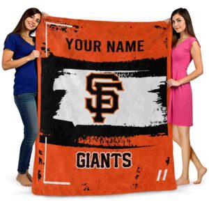 personalized san francisco giants paint strokes orange white blanket fashion forward