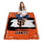 personalized san francisco giants paint strokes orange white blanket best selling