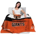 personalized san francisco giants paint strokes orange white blanket best selling