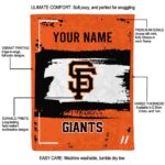 personalized san francisco giants paint strokes orange white blanket best selling
