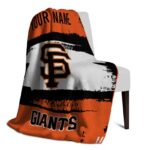 personalized san francisco giants paint strokes orange white blanket best selling