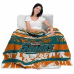 personalized san jose sharks floral stripes teal white blanket best selling