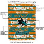 personalized san jose sharks floral stripes teal white blanket best selling